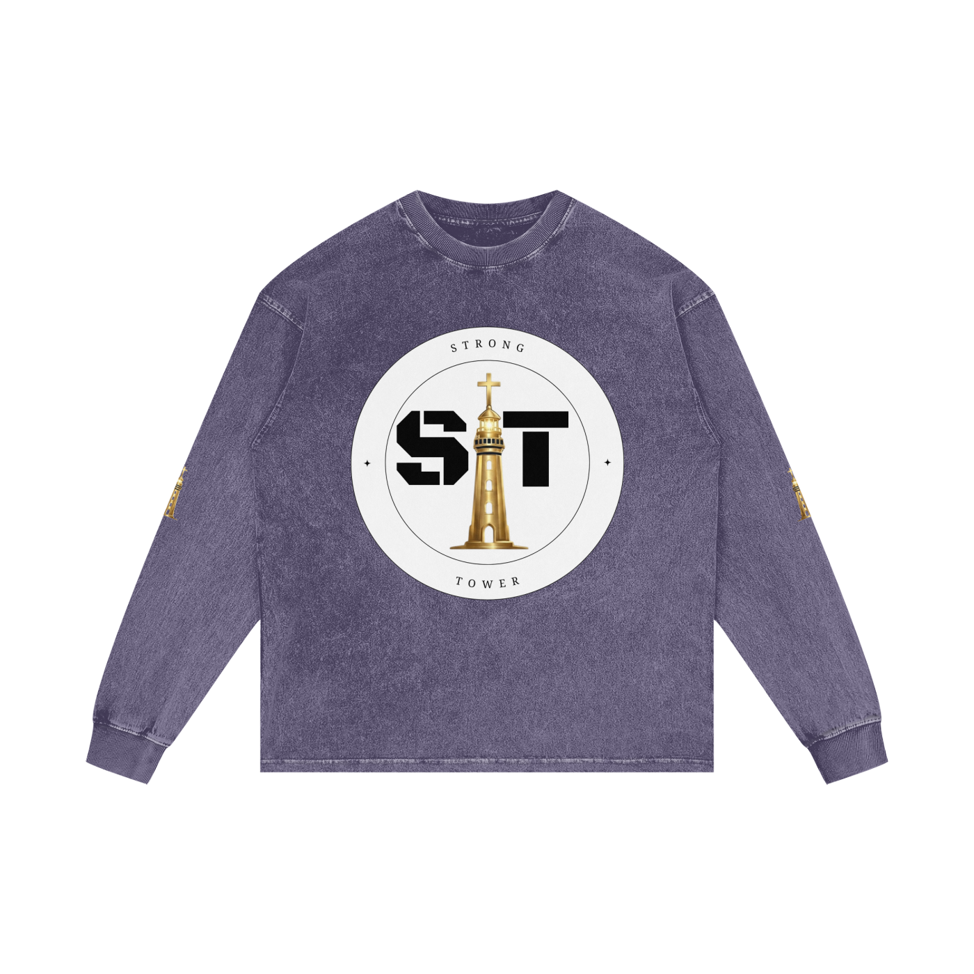 Strong Tower Redeemed  Long Sleeve Tee (Acid Wash Oversize)