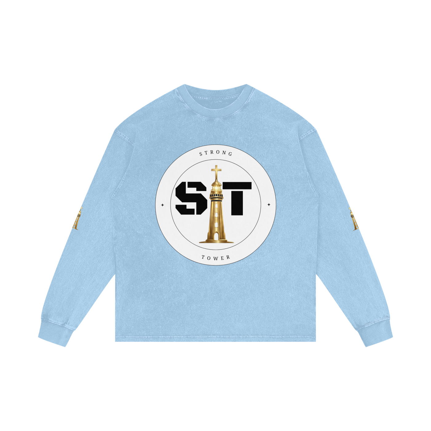 Strong Tower Redeemed  Long Sleeve Tee (Acid Wash Oversize)