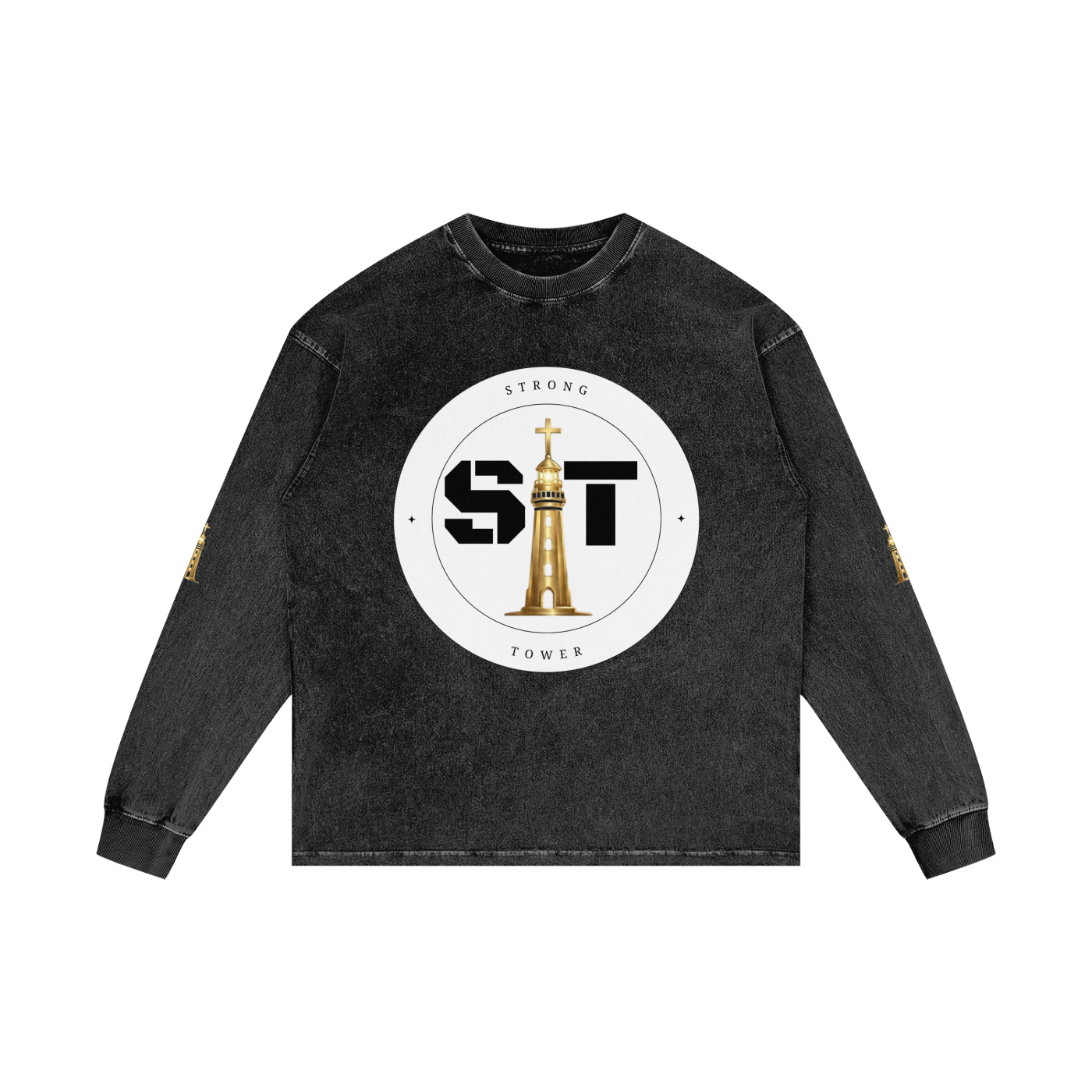 Strong Tower Redeemed  Long Sleeve Tee (Acid Wash Oversize)