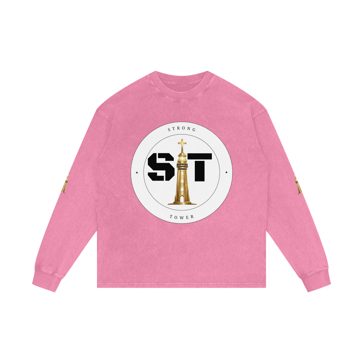 Strong Tower Redeemed  Long Sleeve Tee (Acid Wash Oversize)