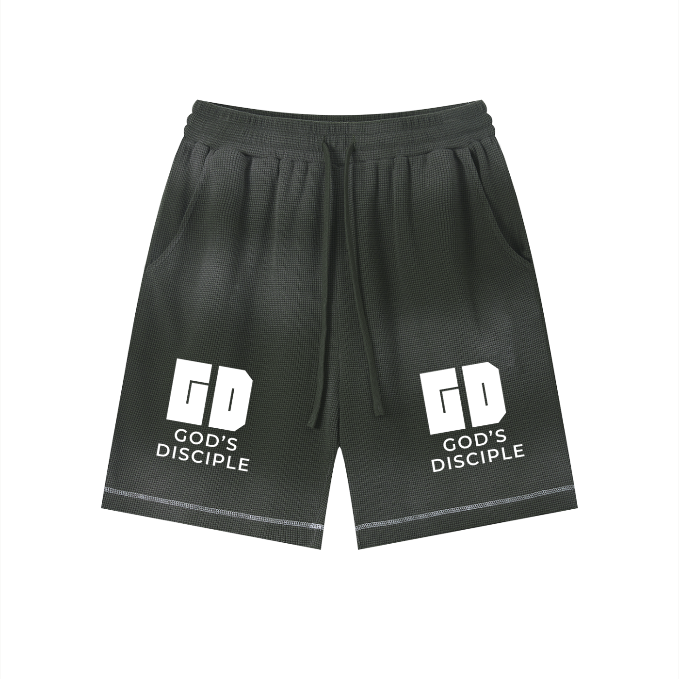 God's Disciple Sunfade Waffle Raw Hem Shorts