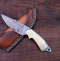 Damascus Skinner Knife with Camel Bone handle