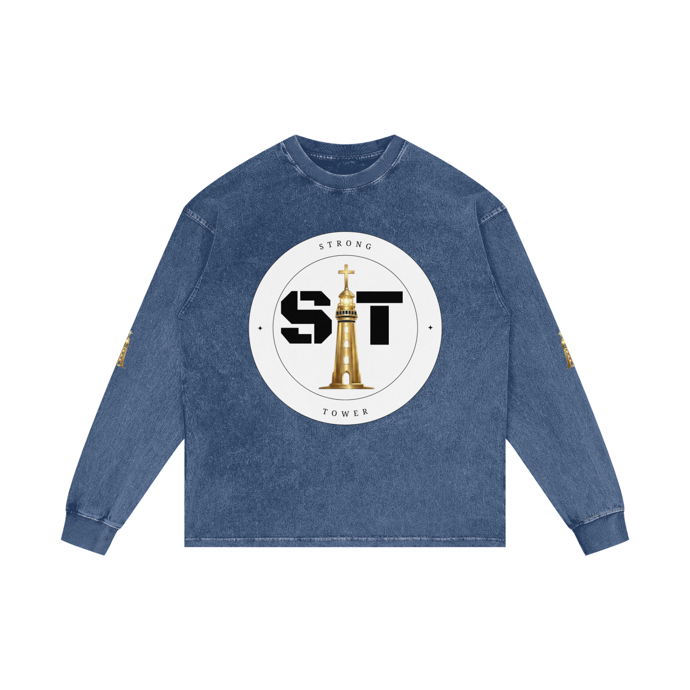 Strong Tower Redeemed  Long Sleeve Tee (Acid Wash Oversize)