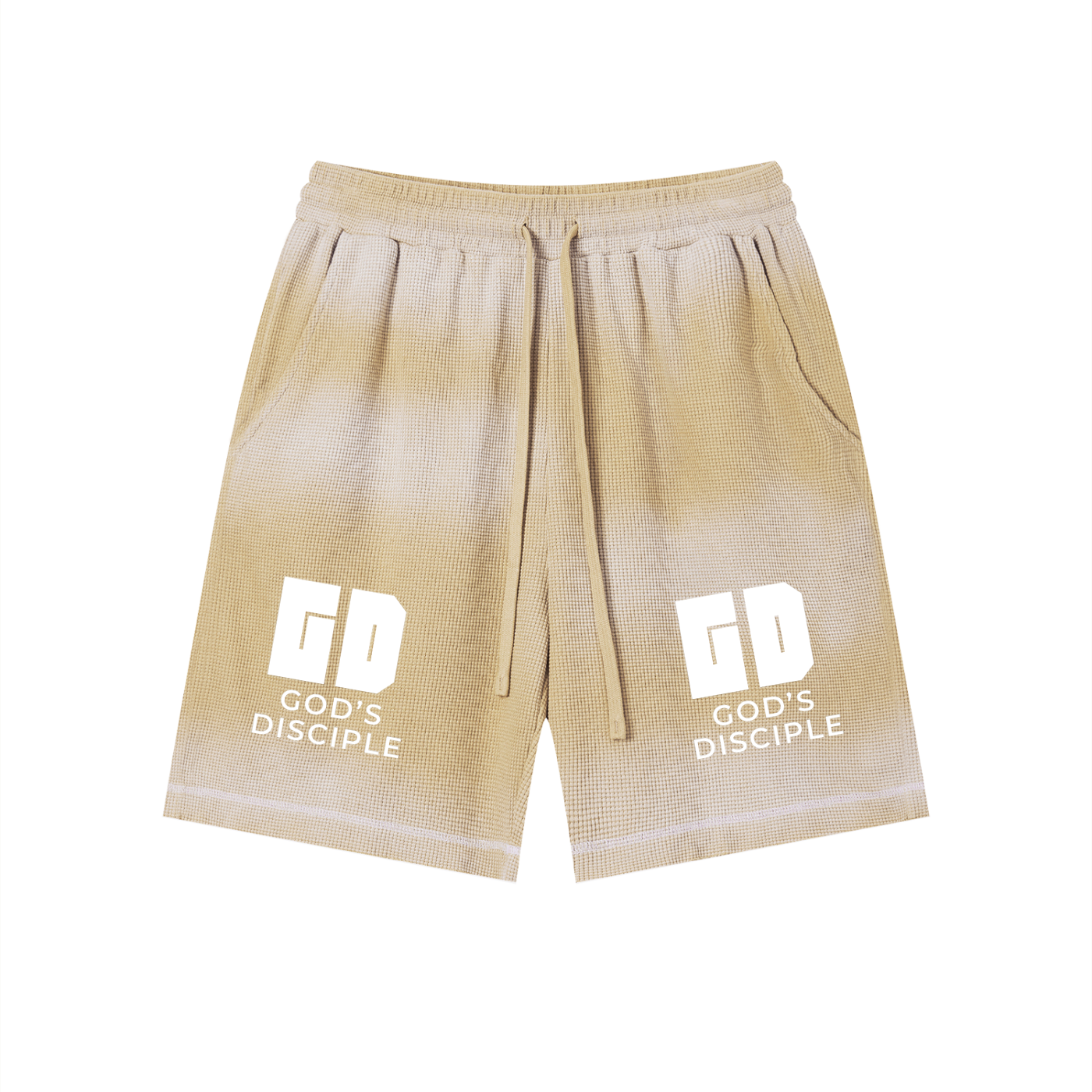 God's Disciple Sunfade Waffle Raw Hem Shorts
