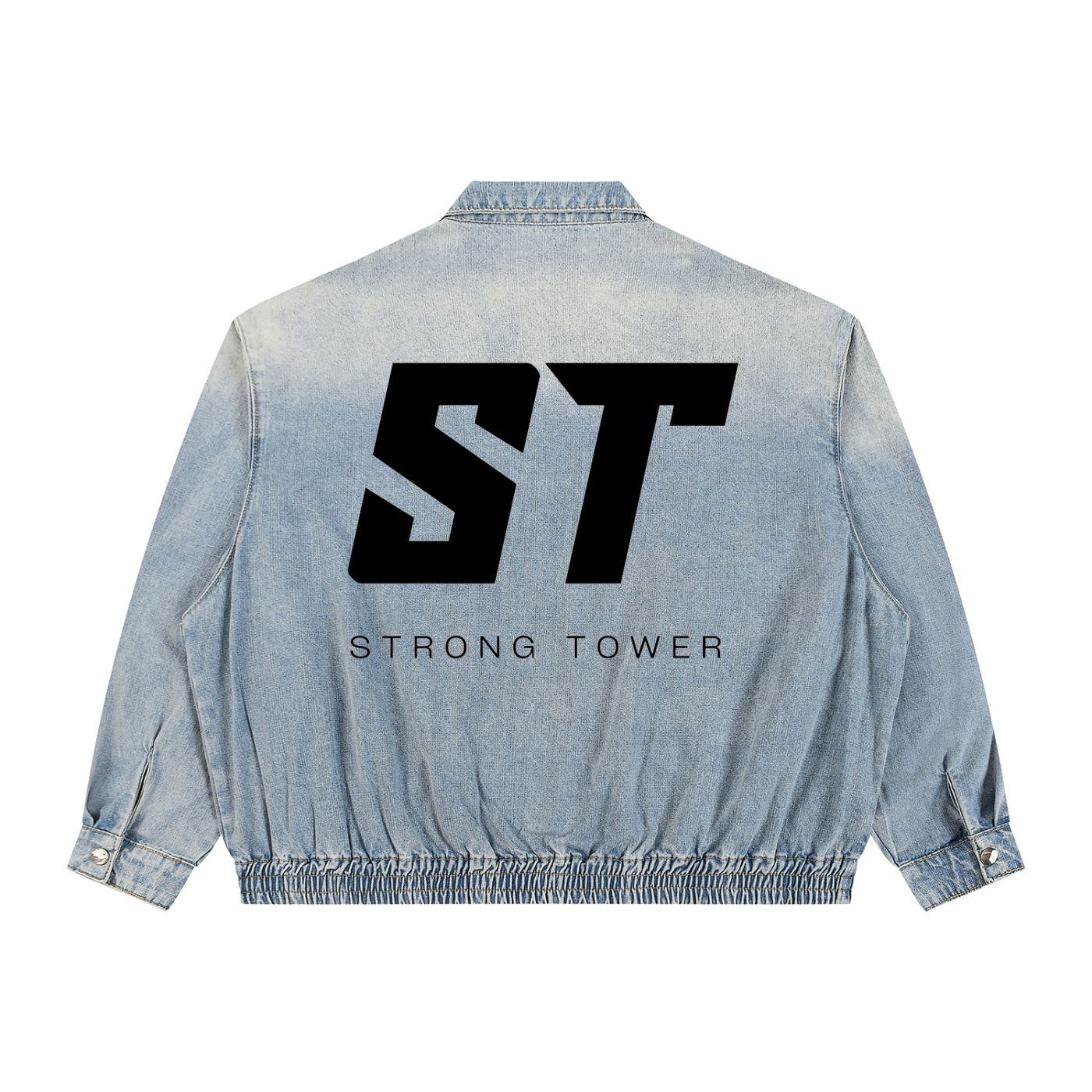Strong Tower Vintage Wash Full-Zip Denim Trucker Jacket