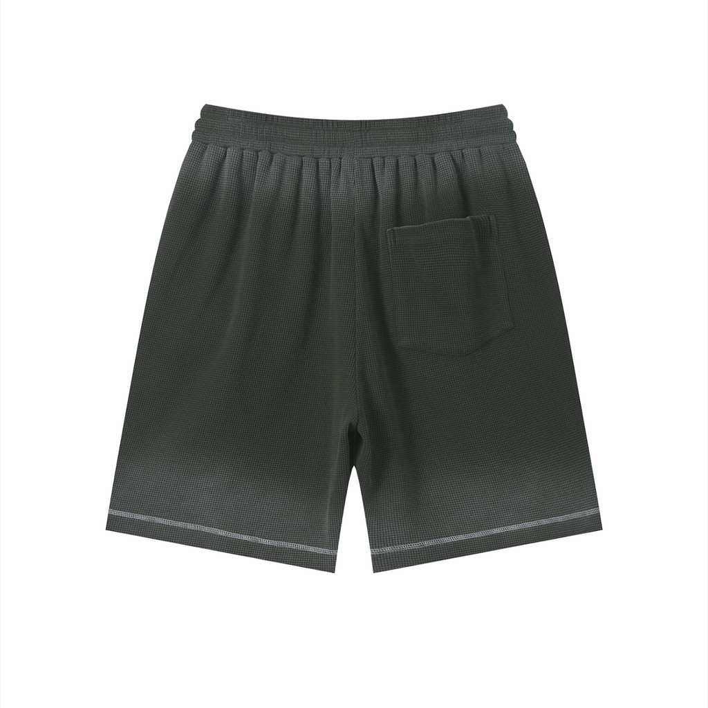 God's Disciple Sunfade Waffle Raw Hem Shorts
