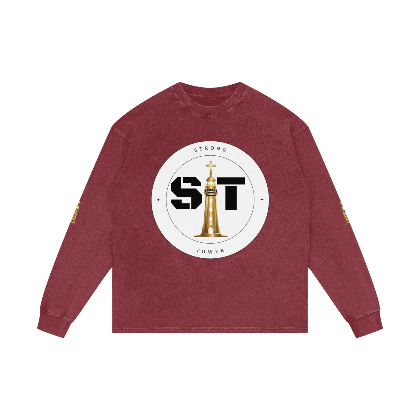 Strong Tower Redeemed  Long Sleeve Tee (Acid Wash Oversize)