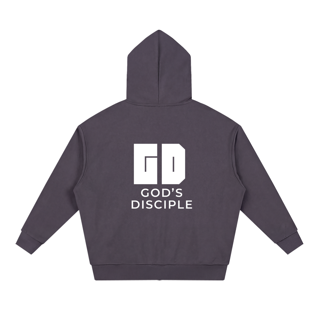 God's Disciple Loose Fit Solid Full Zip Hoodie