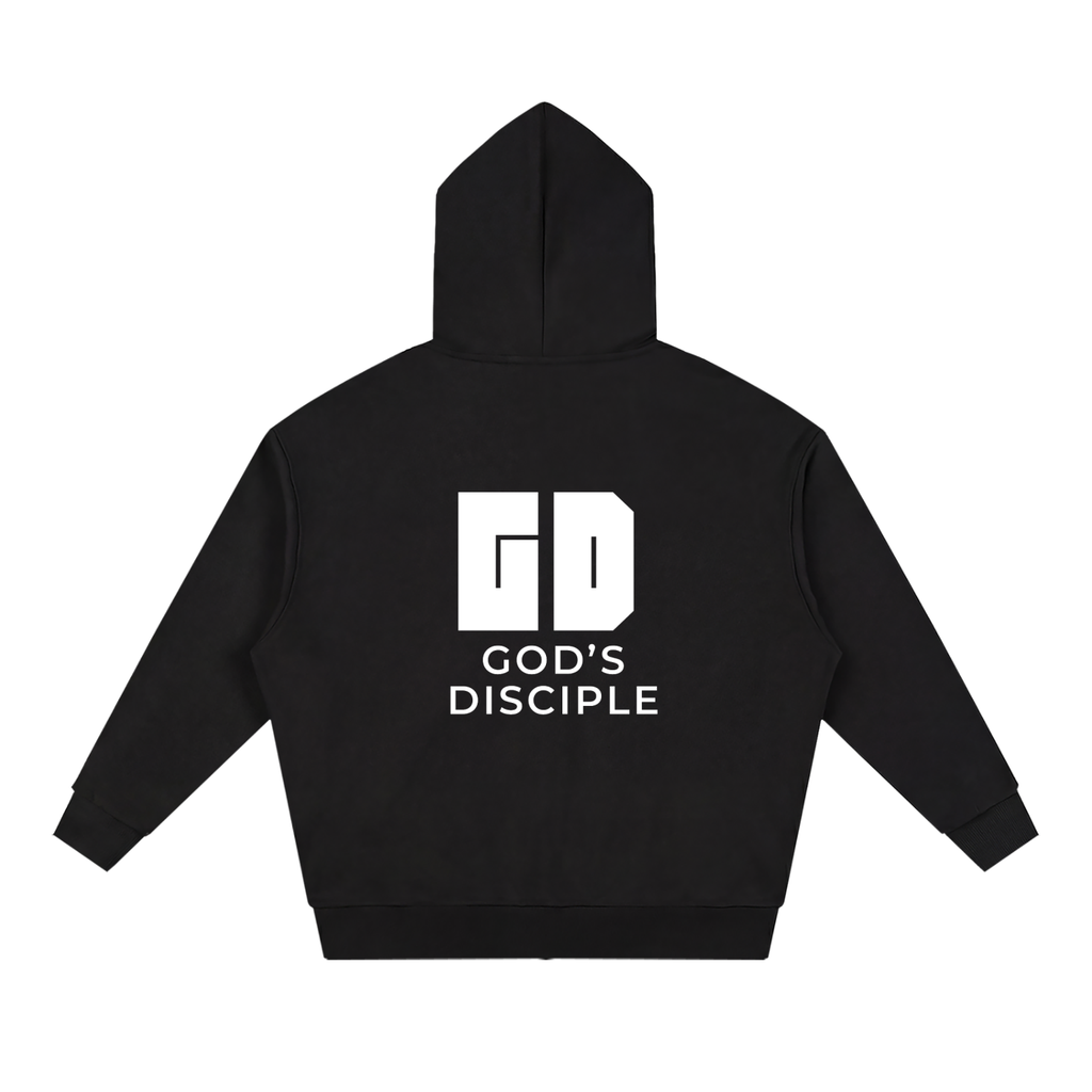 God's Disciple Loose Fit Solid Full Zip Hoodie