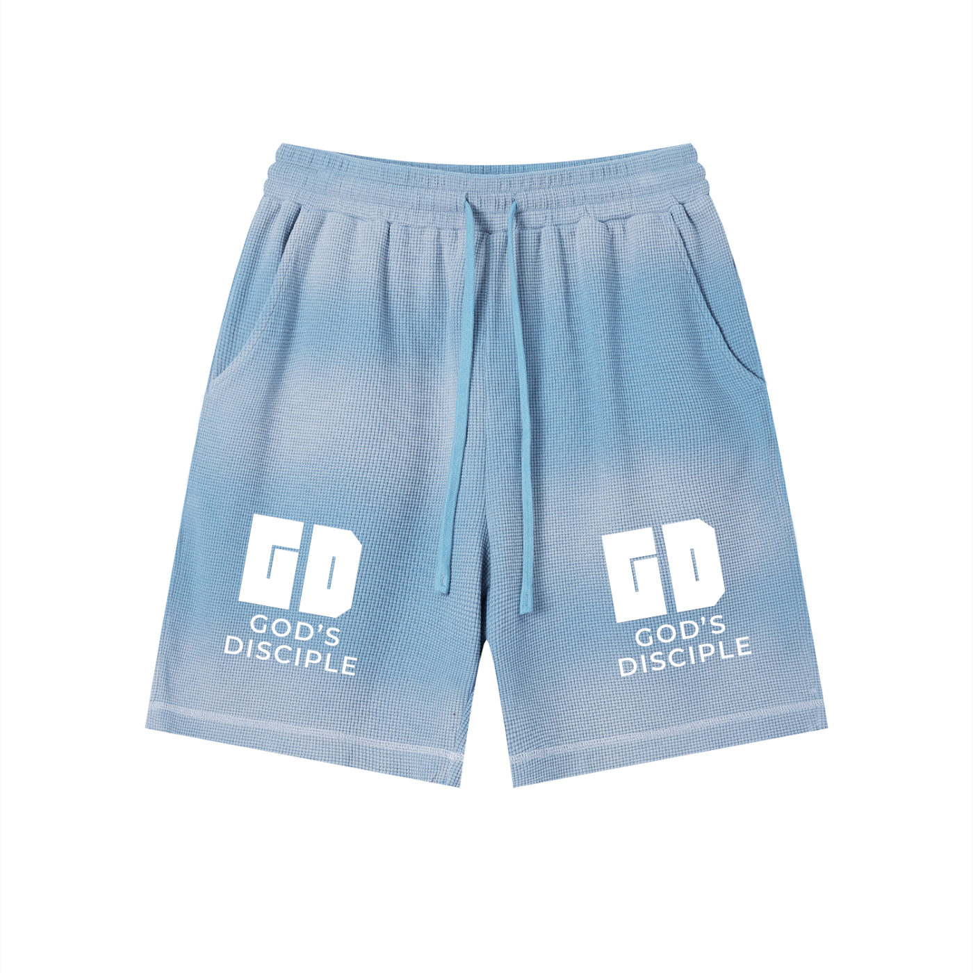 God's Disciple Sunfade Waffle Raw Hem Shorts