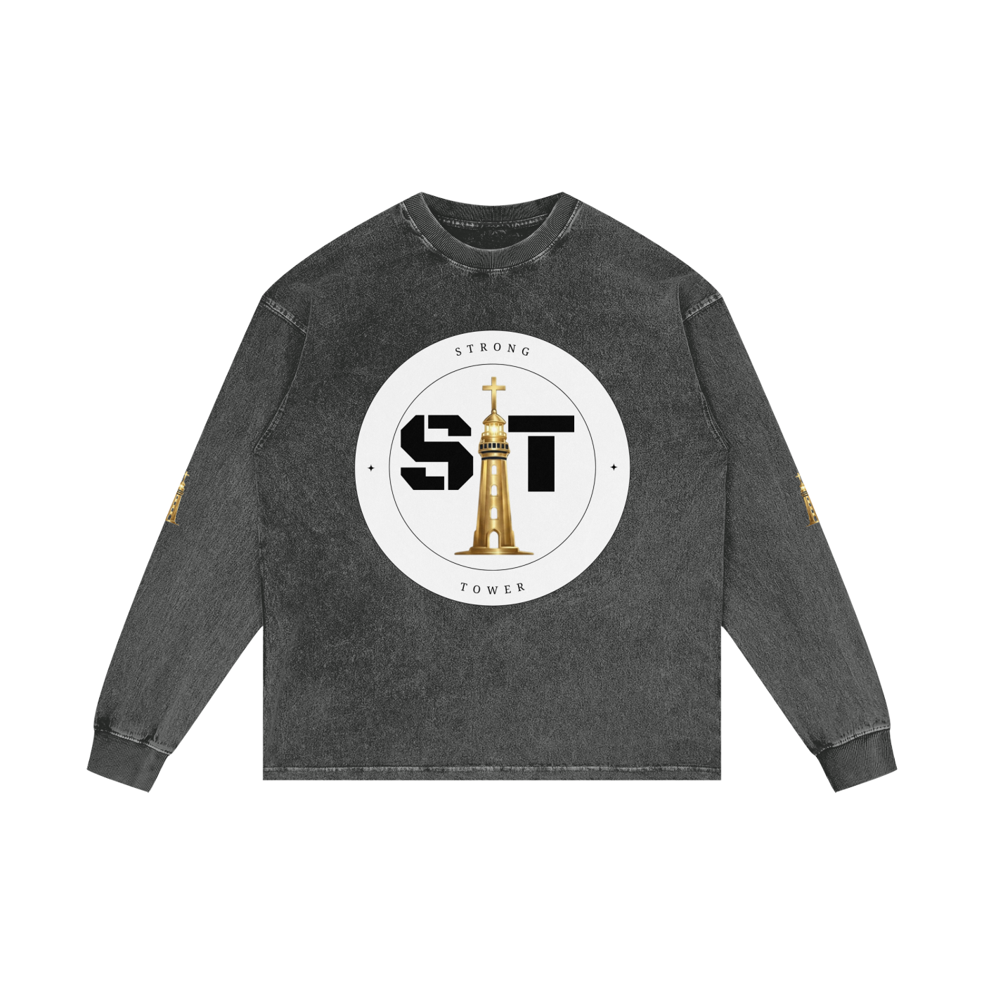Strong Tower Redeemed  Long Sleeve Tee (Acid Wash Oversize)