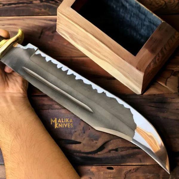 Dundee Style Bowie Knife D2 Steel Acid Etched