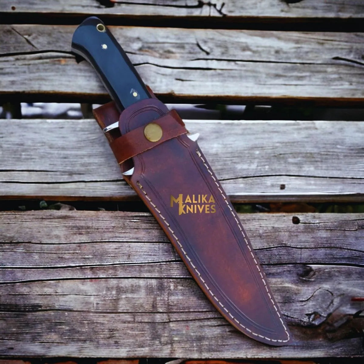 Finger Guard Bowie Knife D2 Steel Micarta Handle