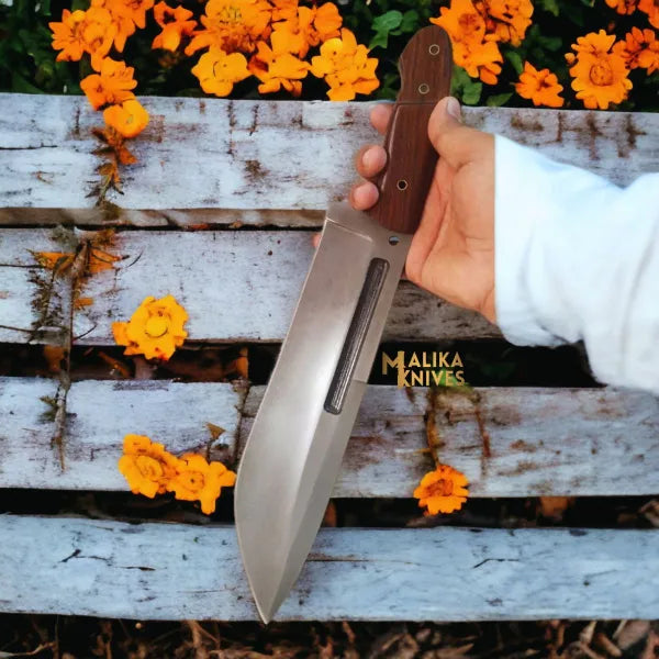 D2 Bowie Knife | Rosewood Handle | Bushcraft Tool.