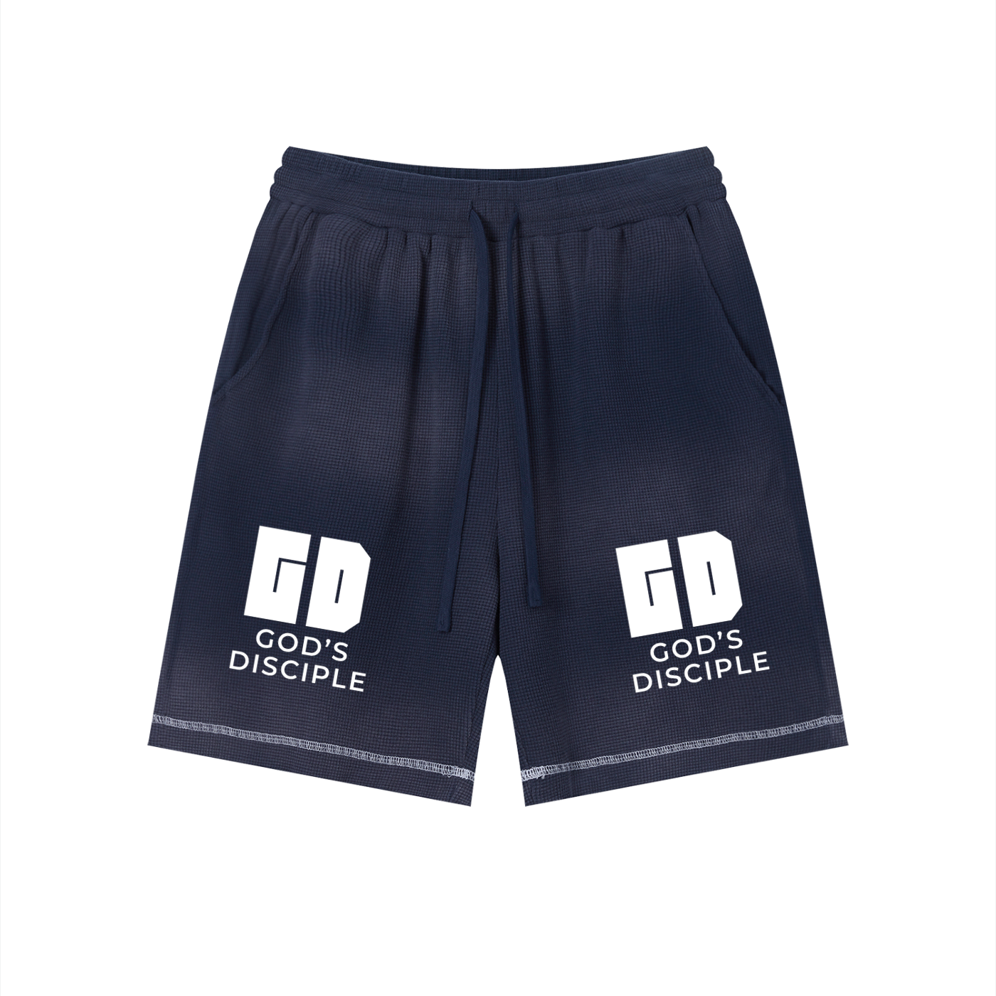 God's Disciple Sunfade Waffle Raw Hem Shorts