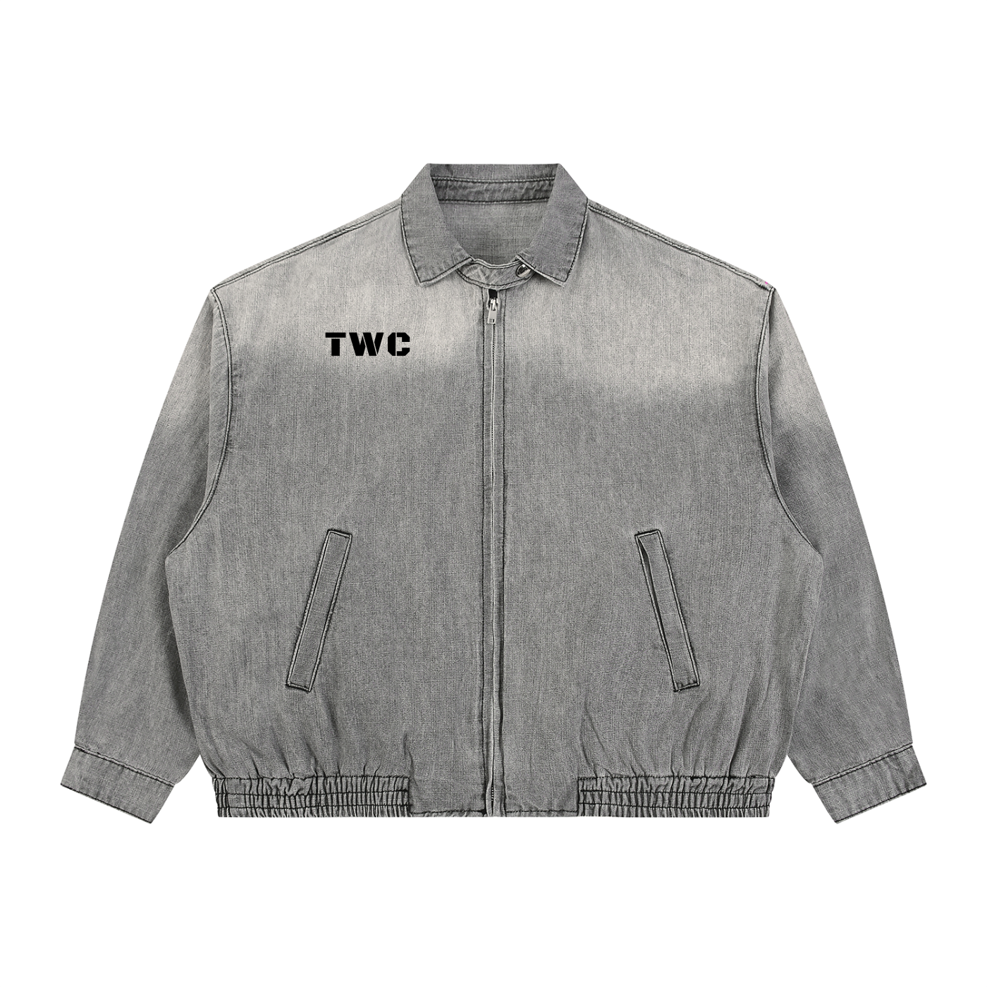 Strong Tower Vintage Wash Full-Zip Denim Trucker Jacket