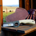 D2 Rasp Steel Bull Cutter Knife Camel Bone Handle