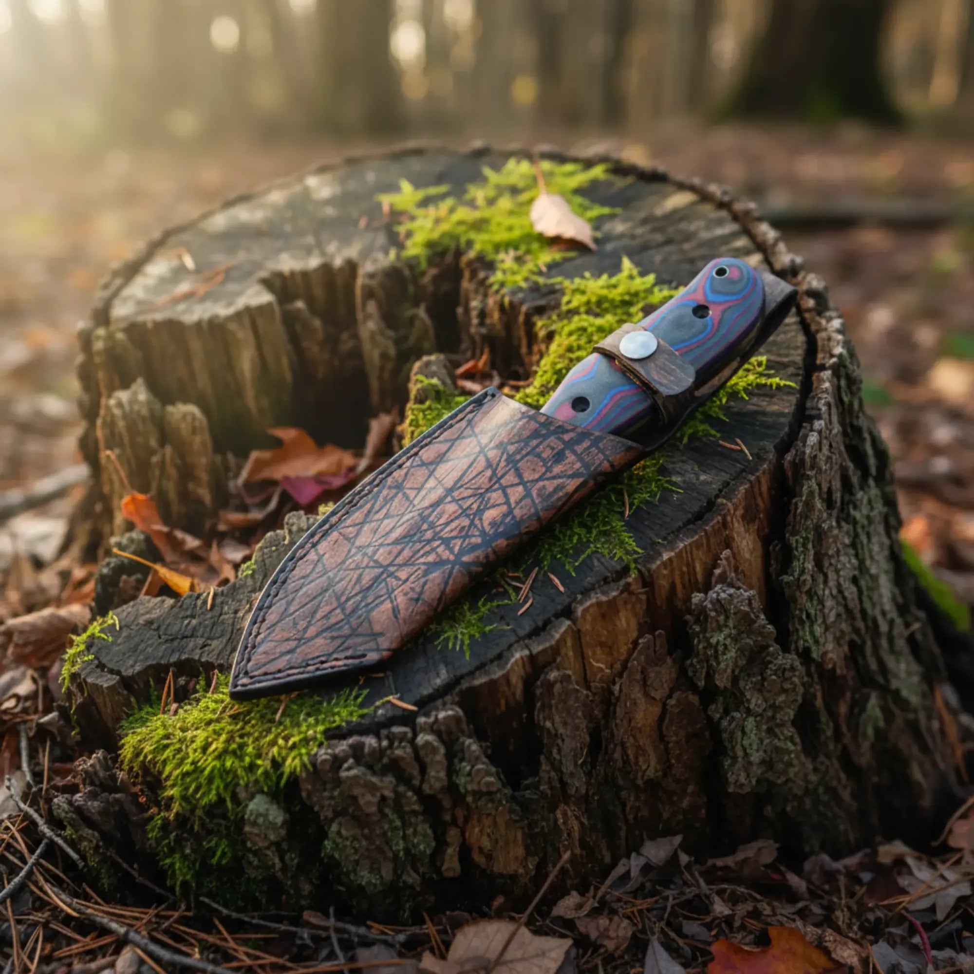 D2 Hunting Knife with Teeth Blade Micarta Handle