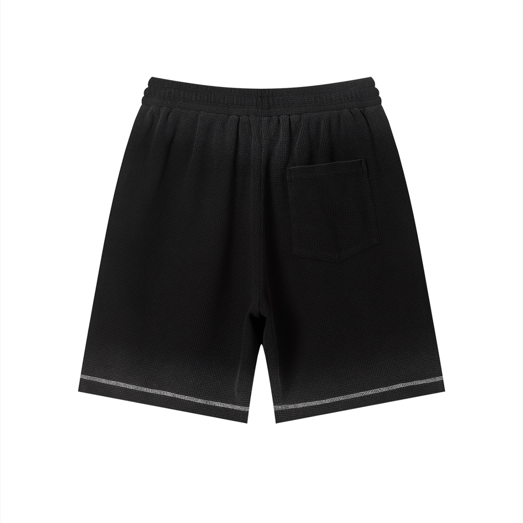God's Disciple Sunfade Waffle Raw Hem Shorts