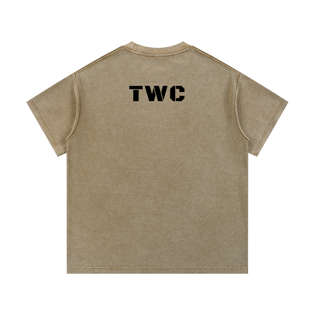 GD Tee -Black (Mineral Wash Waffle Knit)