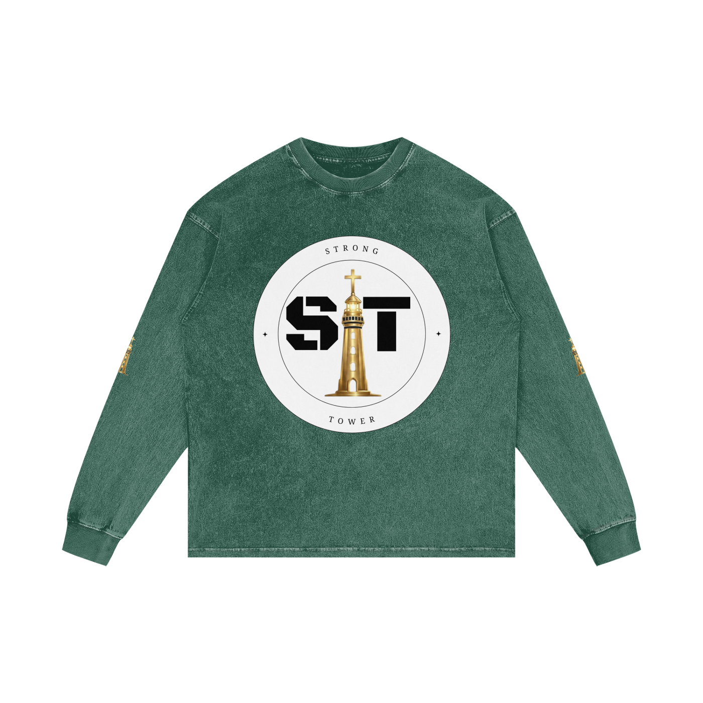 Strong Tower Redeemed  Long Sleeve Tee (Acid Wash Oversize)