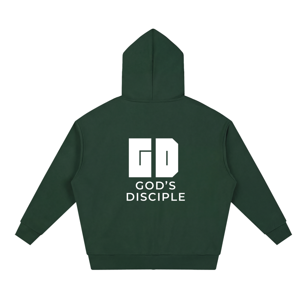 God's Disciple Loose Fit Solid Full Zip Hoodie