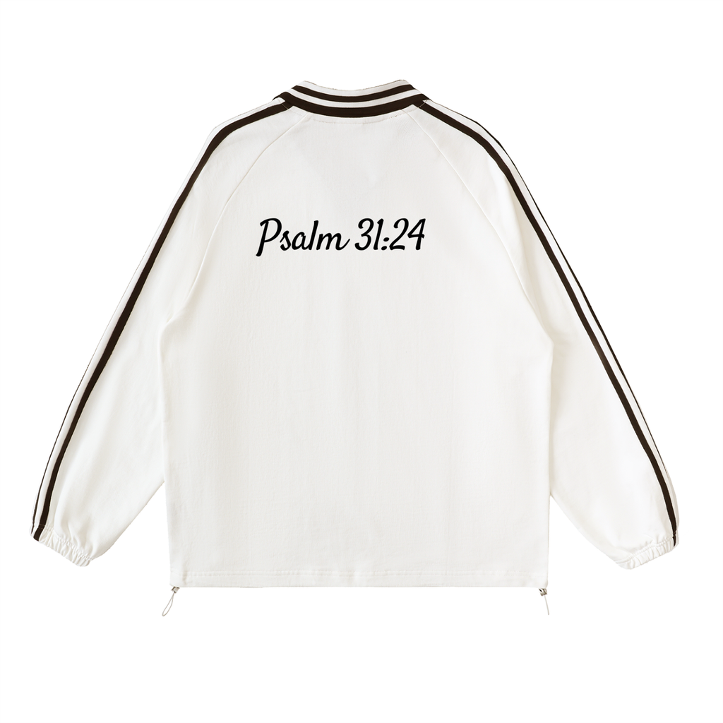 TWC Lapel Collar Sweatshirt- White