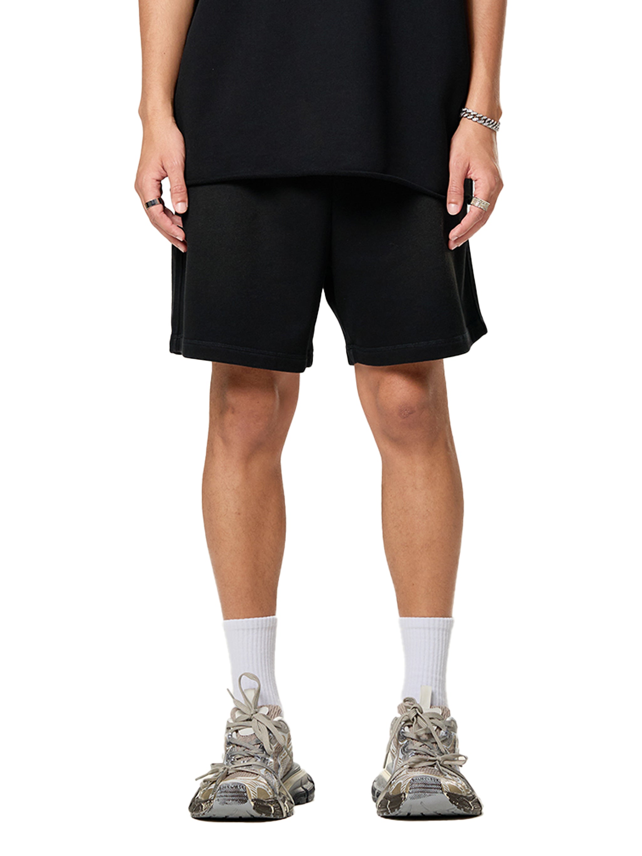 Strong Tower Sun Fade Raw Edge Shorts