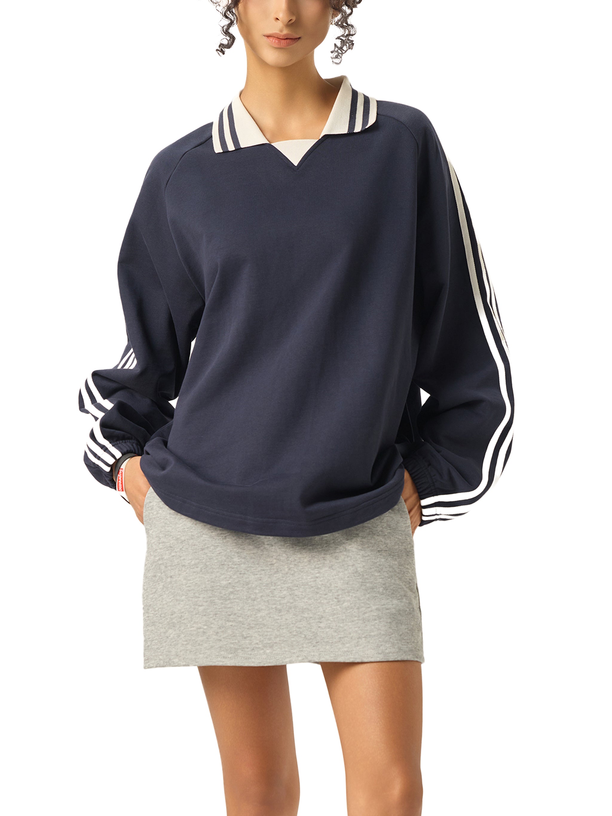 Lighthouse Lapel Collar Sweatshirt