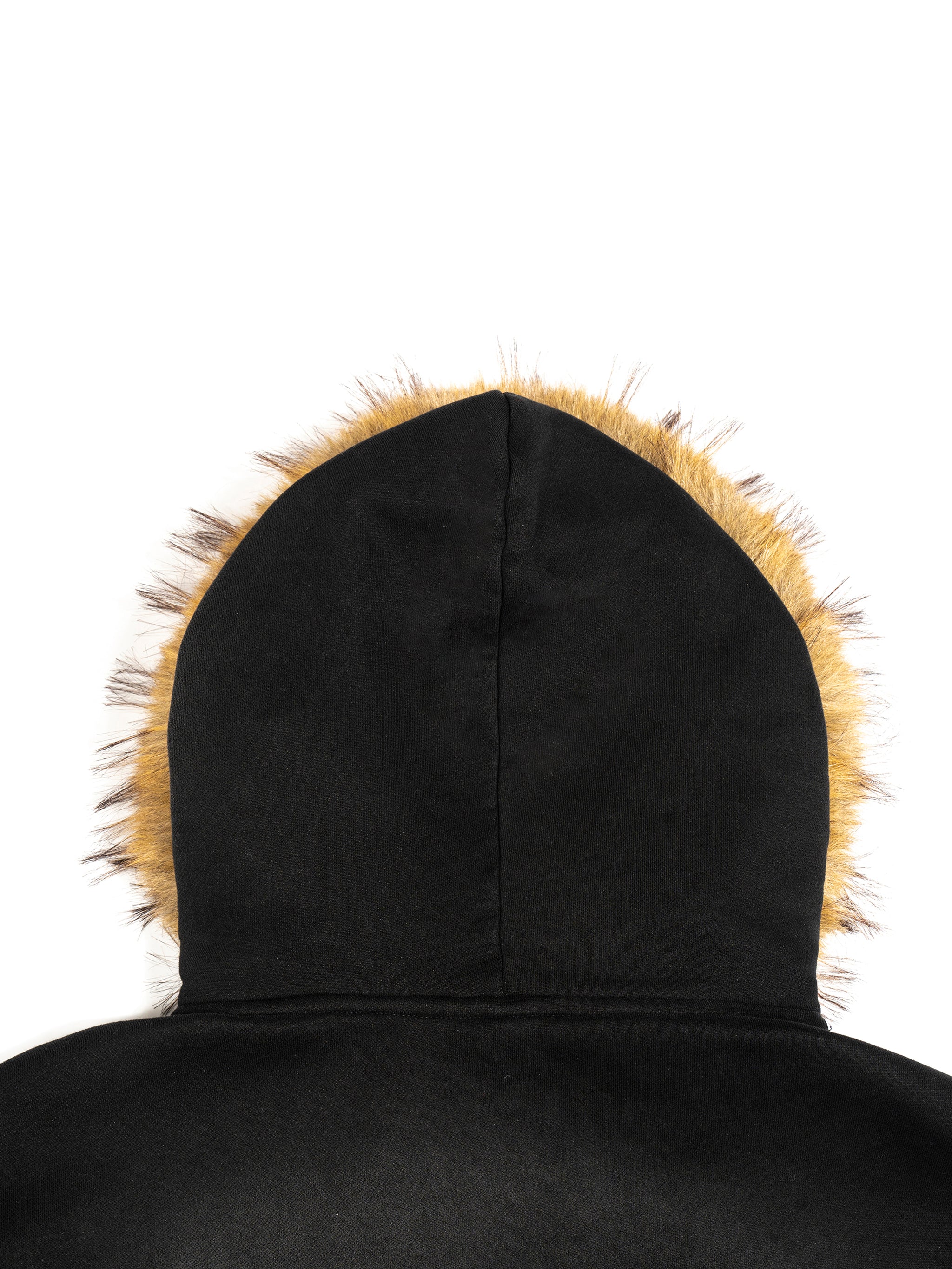 Strong Tower Sun Fade Boxy Detachable Fur Hoodie