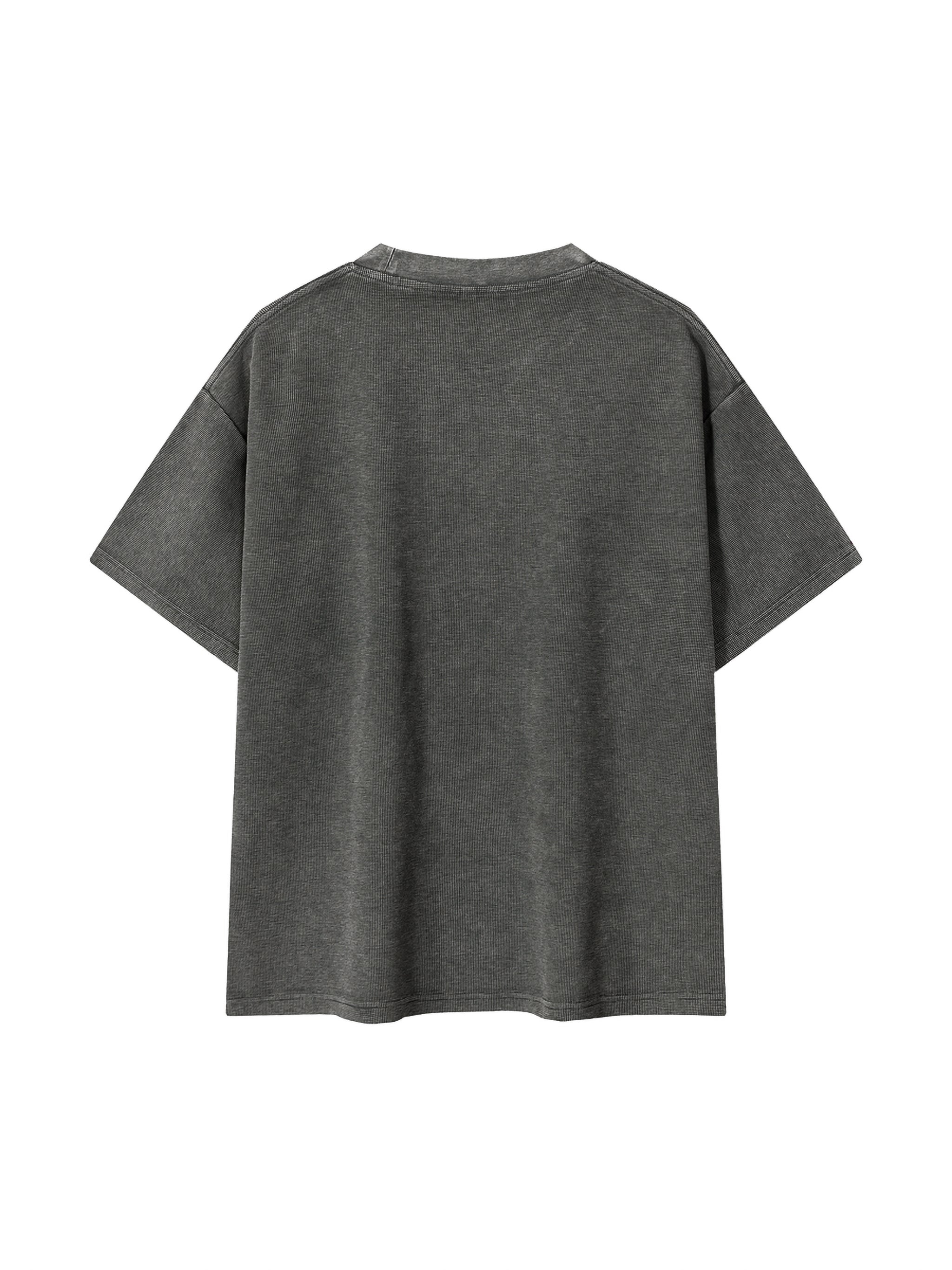 GD Tee -Black (Mineral Wash Waffle Knit)