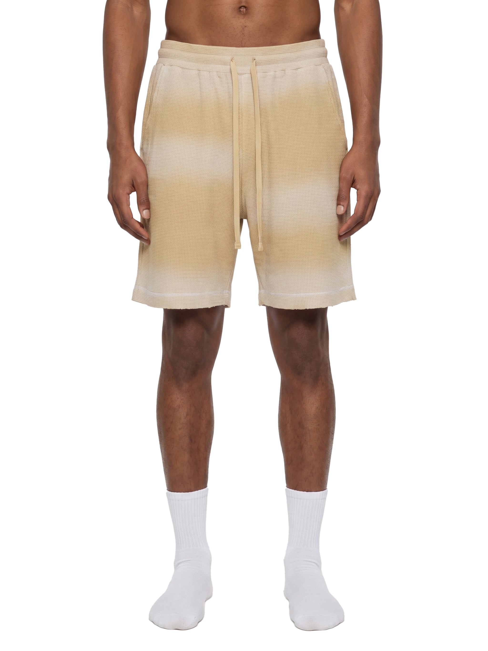 God's Disciple Sunfade Waffle Raw Hem Shorts