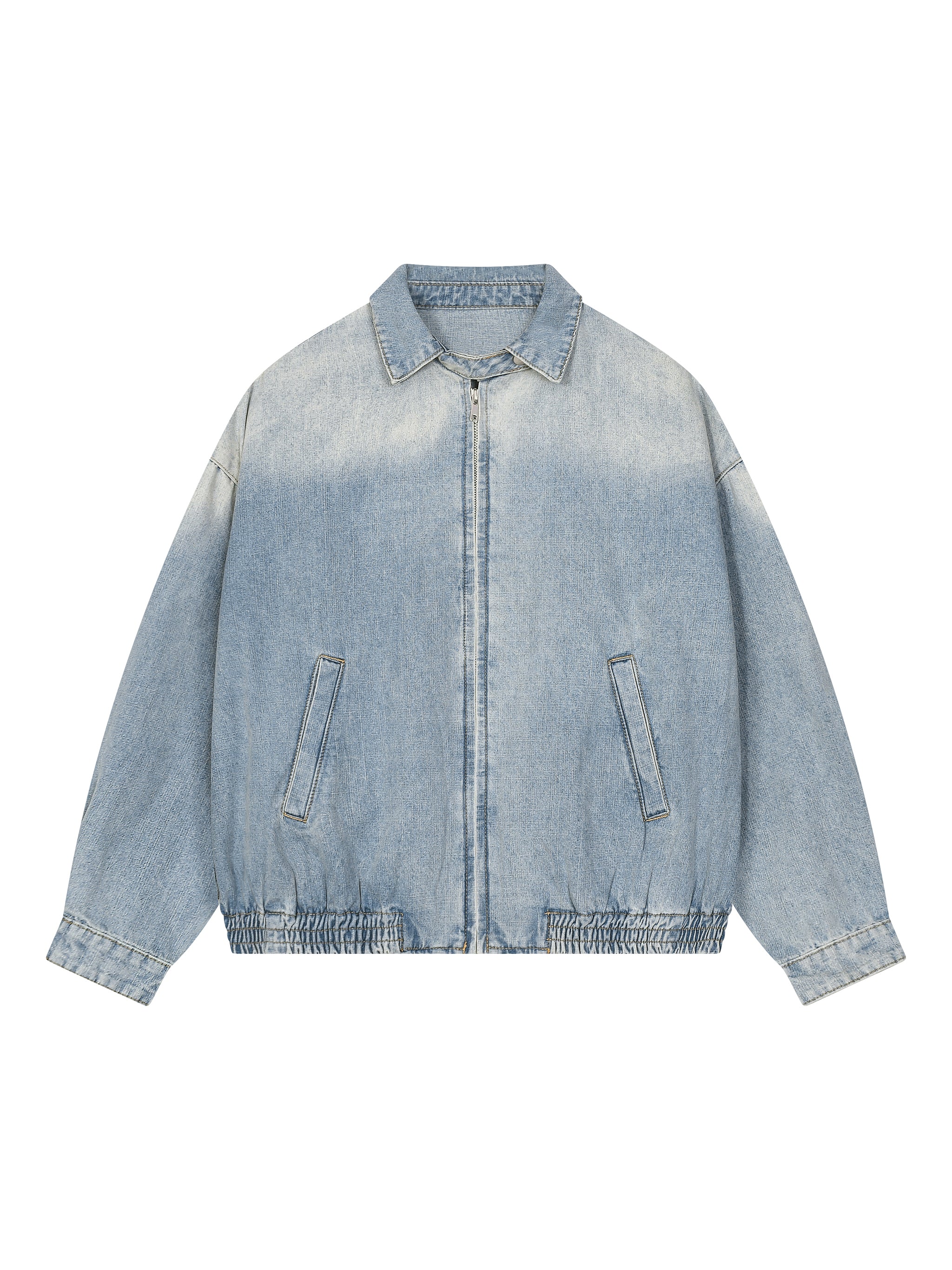 Strong Tower Vintage Wash Full-Zip Denim Trucker Jacket