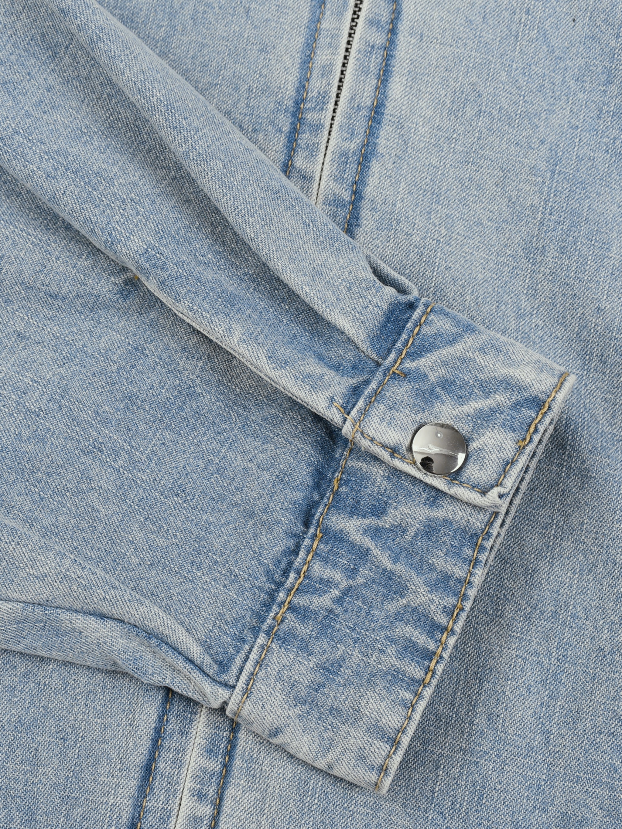 Strong Tower Vintage Wash Full-Zip Denim Trucker Jacket
