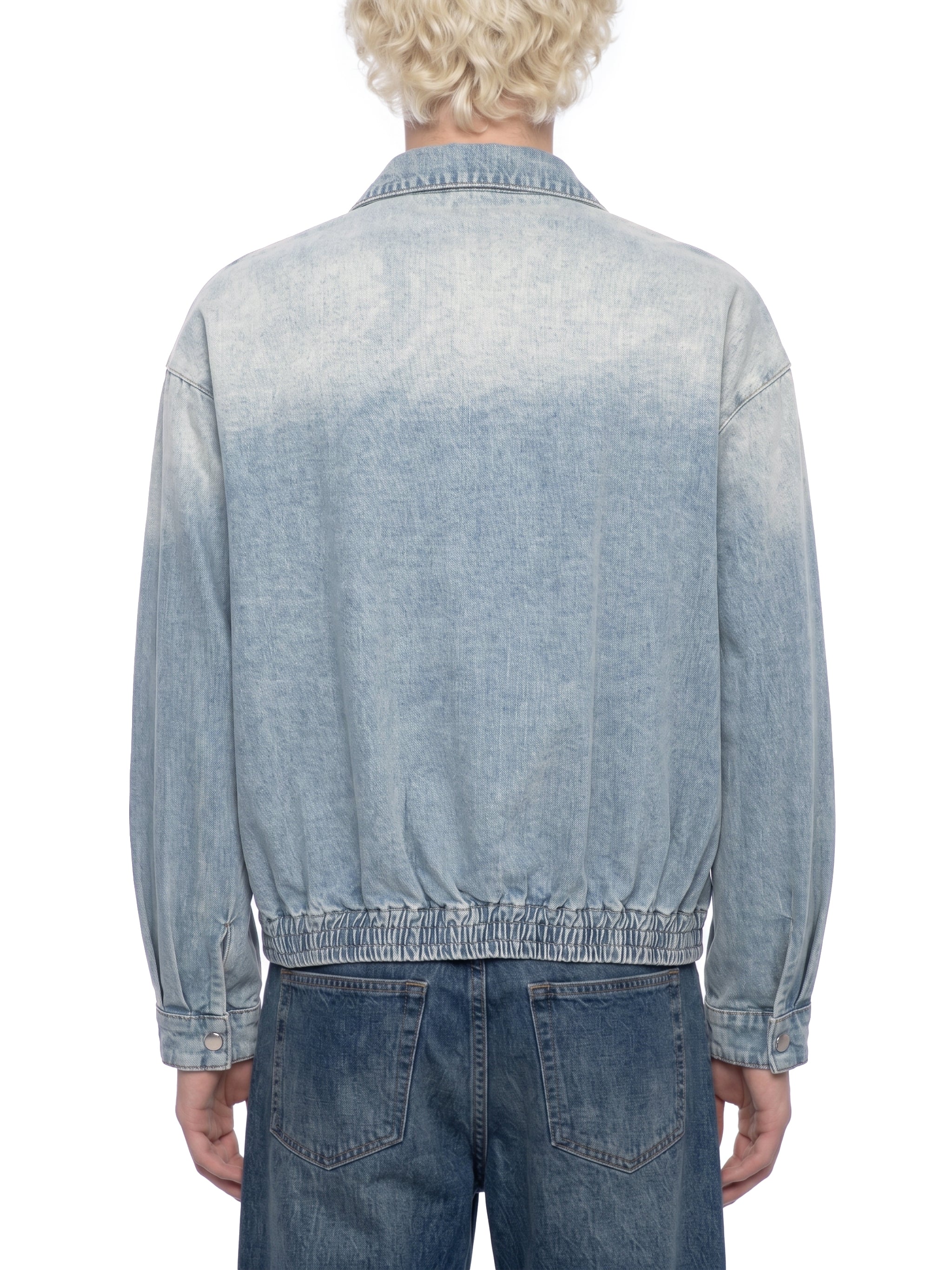 Strong Tower Vintage Wash Full-Zip Denim Trucker Jacket