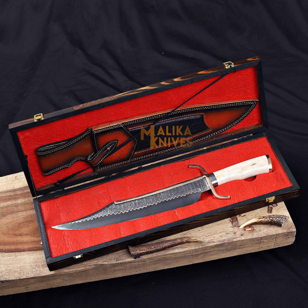 Copper Damascus Alamo Musso Bowie Knife
