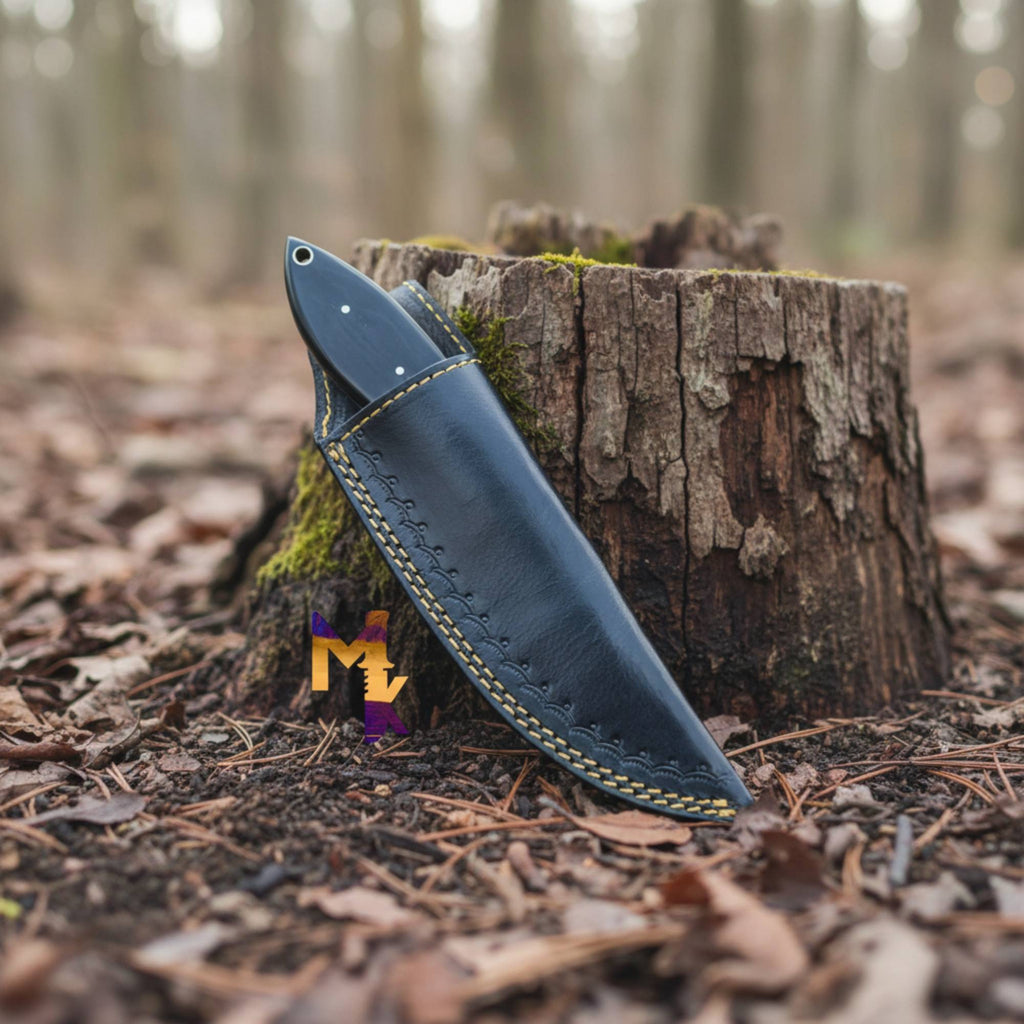 Outlaws D2 Hunting Knife Bull Horn Handle